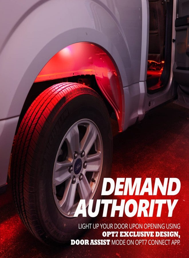 OPT7 Quantum Pro RGBW LED Rock Lights with Bluetooth APP and Remote Control, 4 Pods Wide Angle Multicolor Neon Underglow Lighting Kit with Extension Wire, IP68 Waterproof for Offroad Truck ATV UTV SUV - Image 5